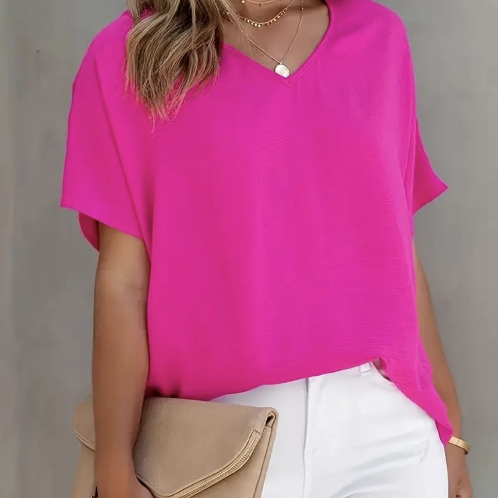 Vibrant Pink Women's Top - Picture 2 of 4